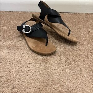 Aerosoles Black Sandals with Silver Buckle